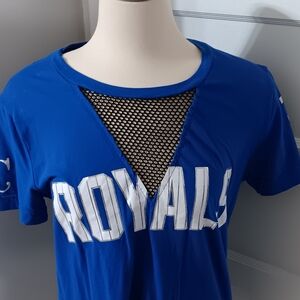 VIictoria Secret Royals Blue Mesh Cutout T-Shirt